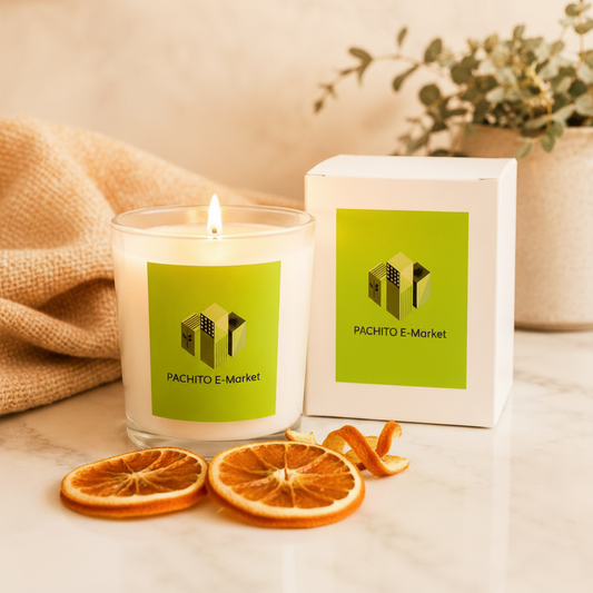 Glass Jar Candle - Citrus Scent with dried orange slices